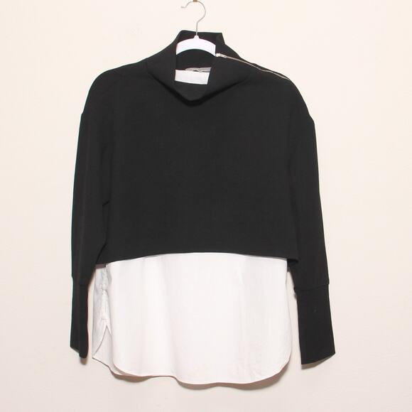 Zara Trafaluc 2 for 1 Turtleneck Tunic top Size Small Zip neckline - Picture 3 of 9